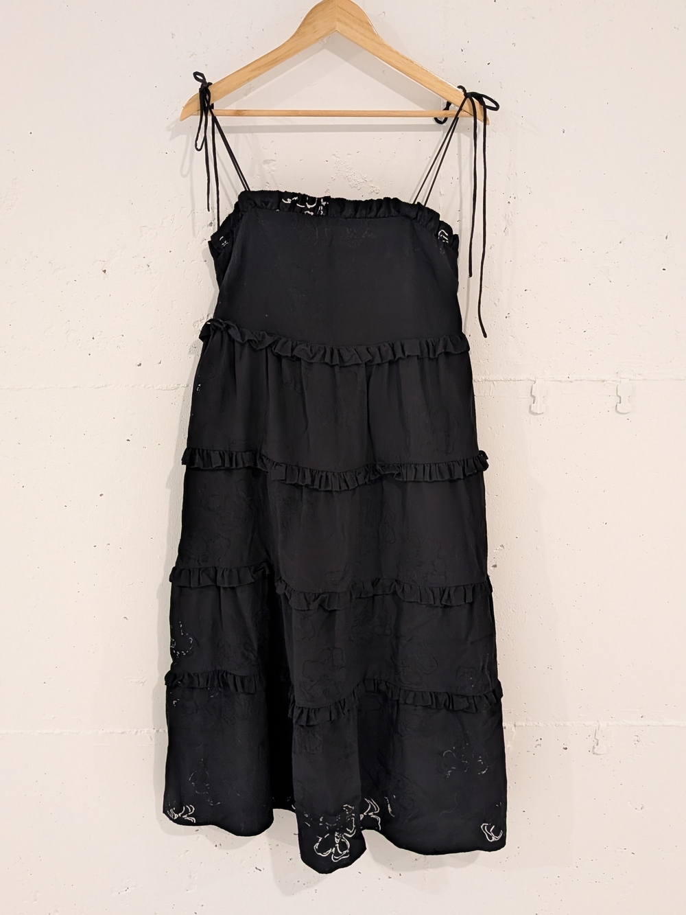 Ted Baker Black Tiered Ruffle Midi Dress